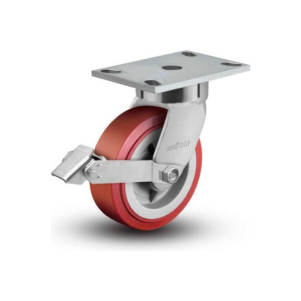 Colson Colson 6 Series Swivel Plate Caster 6.06289.929 BRK1 Polyurethane With Brake 6" Dia. 900 Lb. 6.06289.929 BRK1 - main